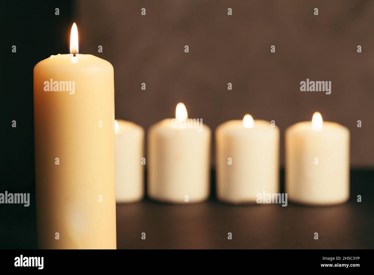 Candle flame close up on a black background Stock Photo - Alamy