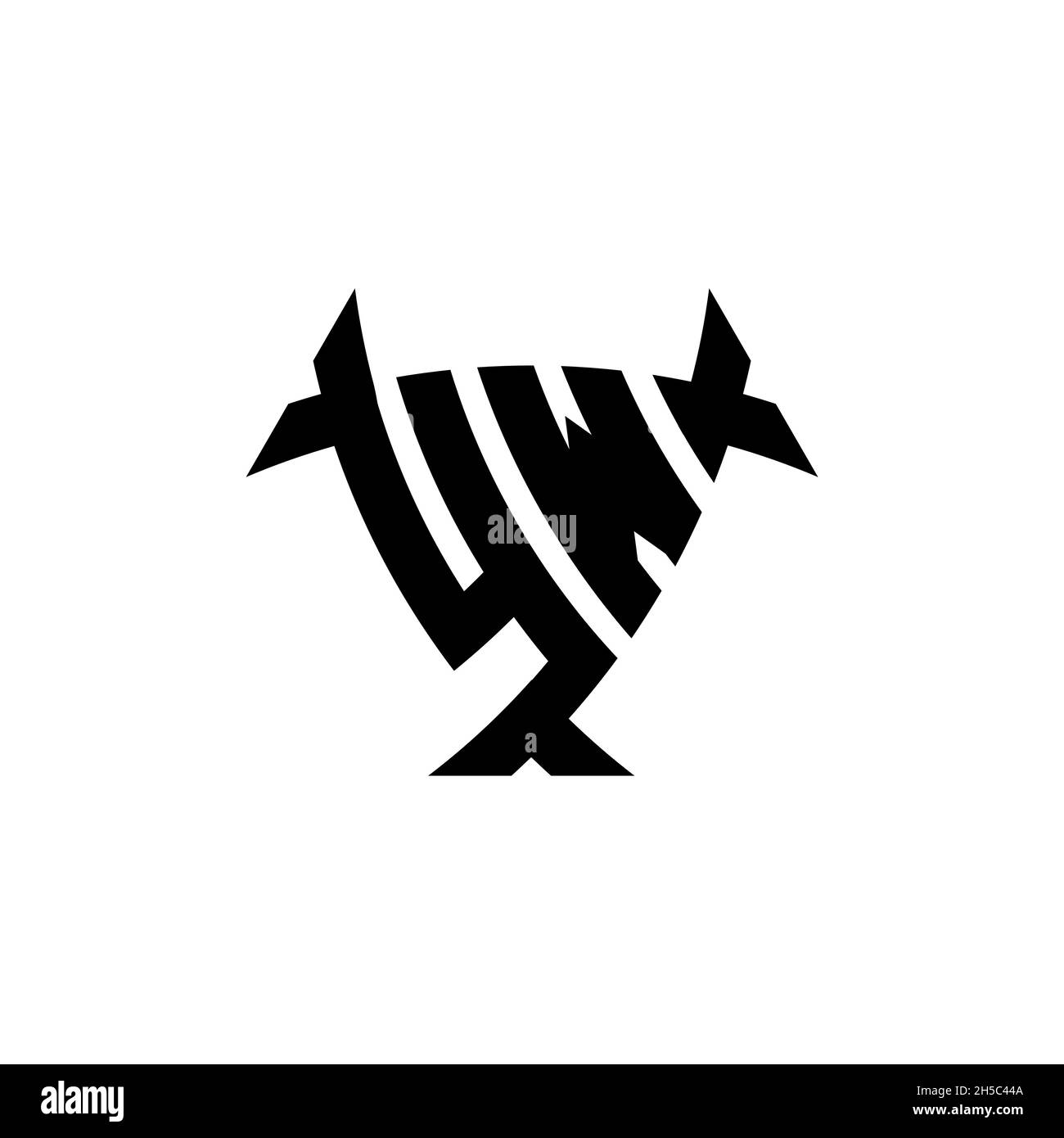 YW Monogram logo letter with triangle shield and circle shape style design on isolated background. Triangle monogram logo, shield monogram logo, trian Stock Vector