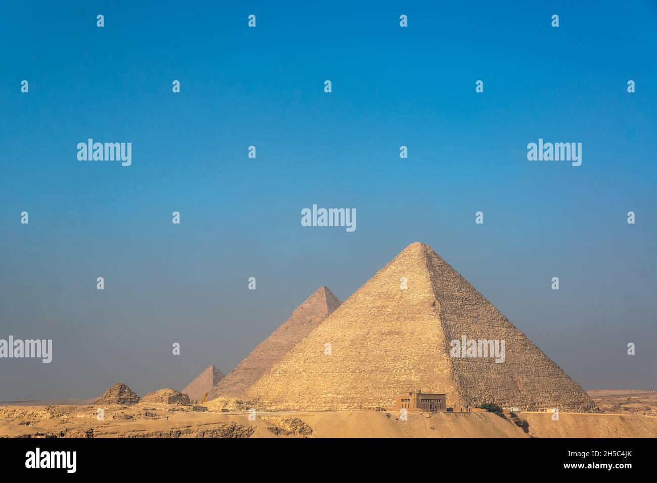 Amazing view of the Pyramids of Giza in Egypt Stock Photo
