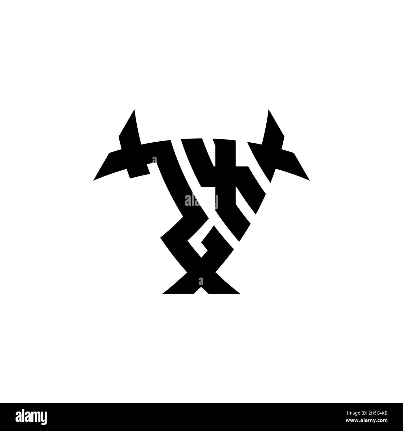 ZX Monogram logo letter with triangle shield and circle shape style ...