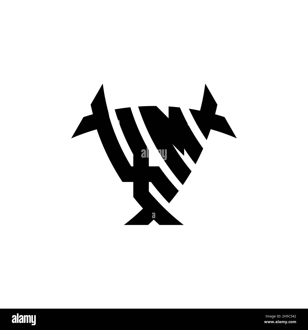 XM Monogram logo letter with triangle shield and circle shape style ...