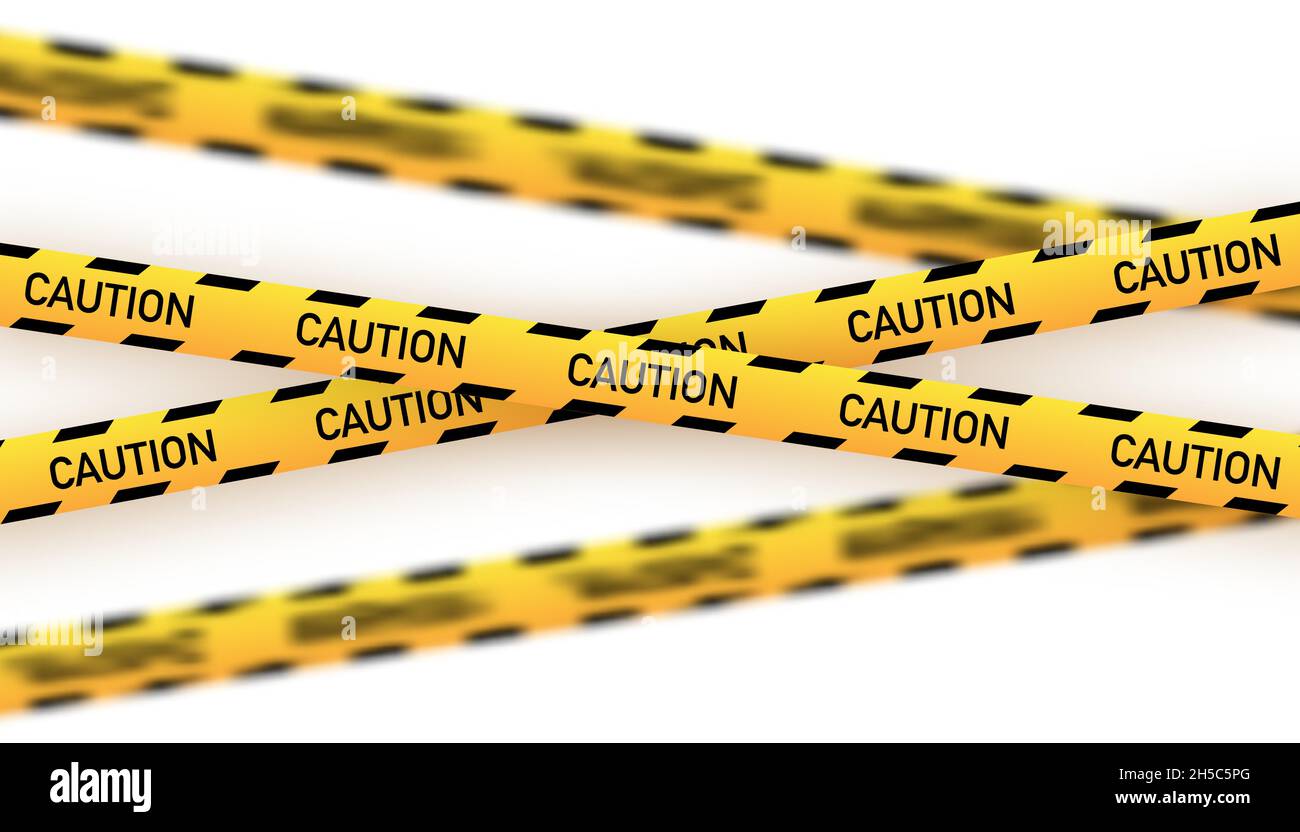 Yellow police line. Crime scene yellow tape. danger tapes. Vector stock