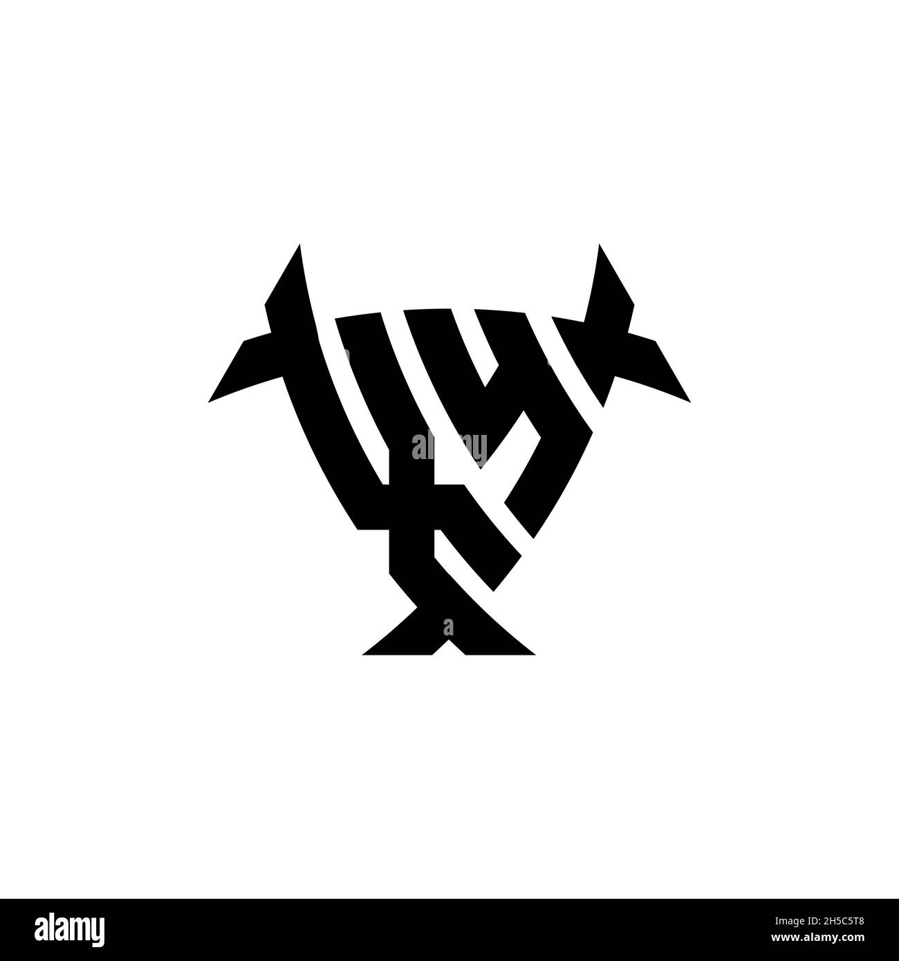 XY Monogram logo letter with triangle shield and circle shape style ...