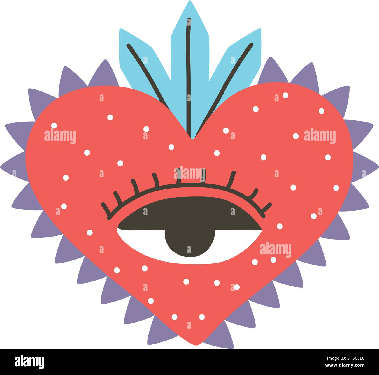 decorative heart illustration wit eye Stock Vector Image & Art - Alamy