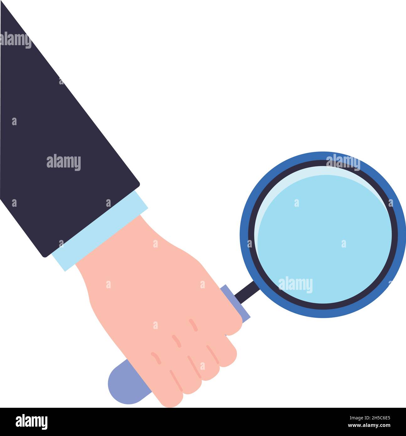 hand with loupe over white Stock Vector Image & Art - Alamy