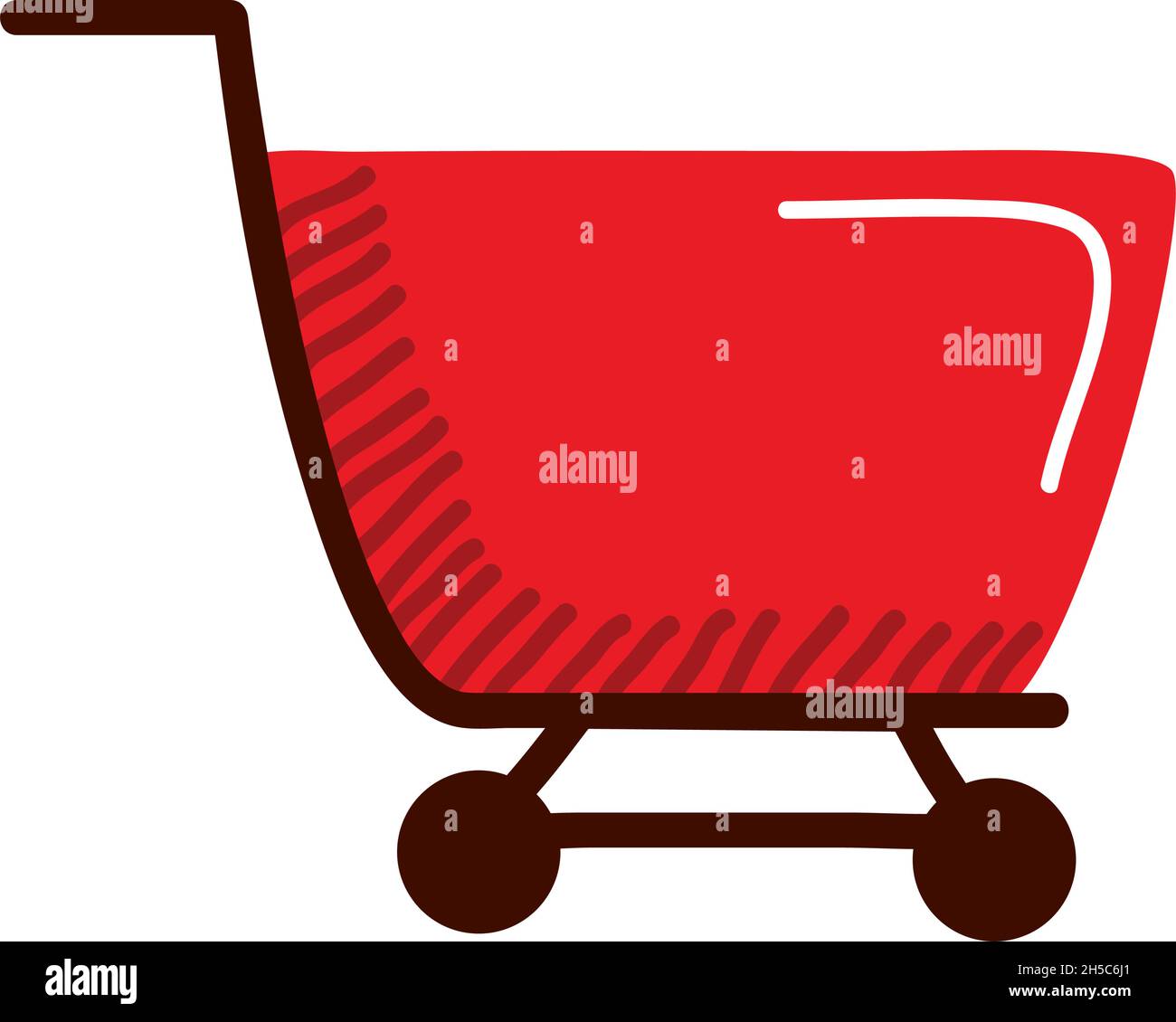 red shopping cart over white Stock Vector Image & Art - Alamy