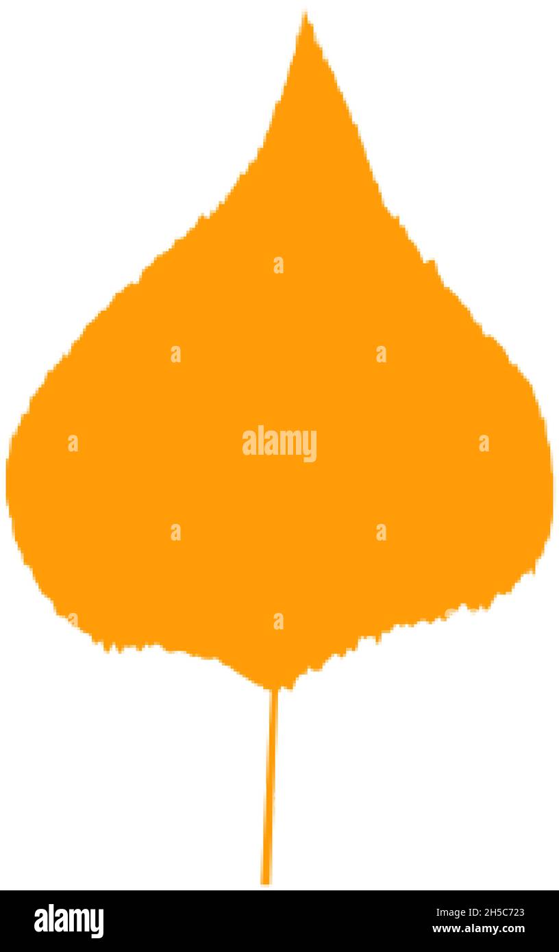 Flat leaf icon silhouette. Filled leaf glyph Stock Vector
