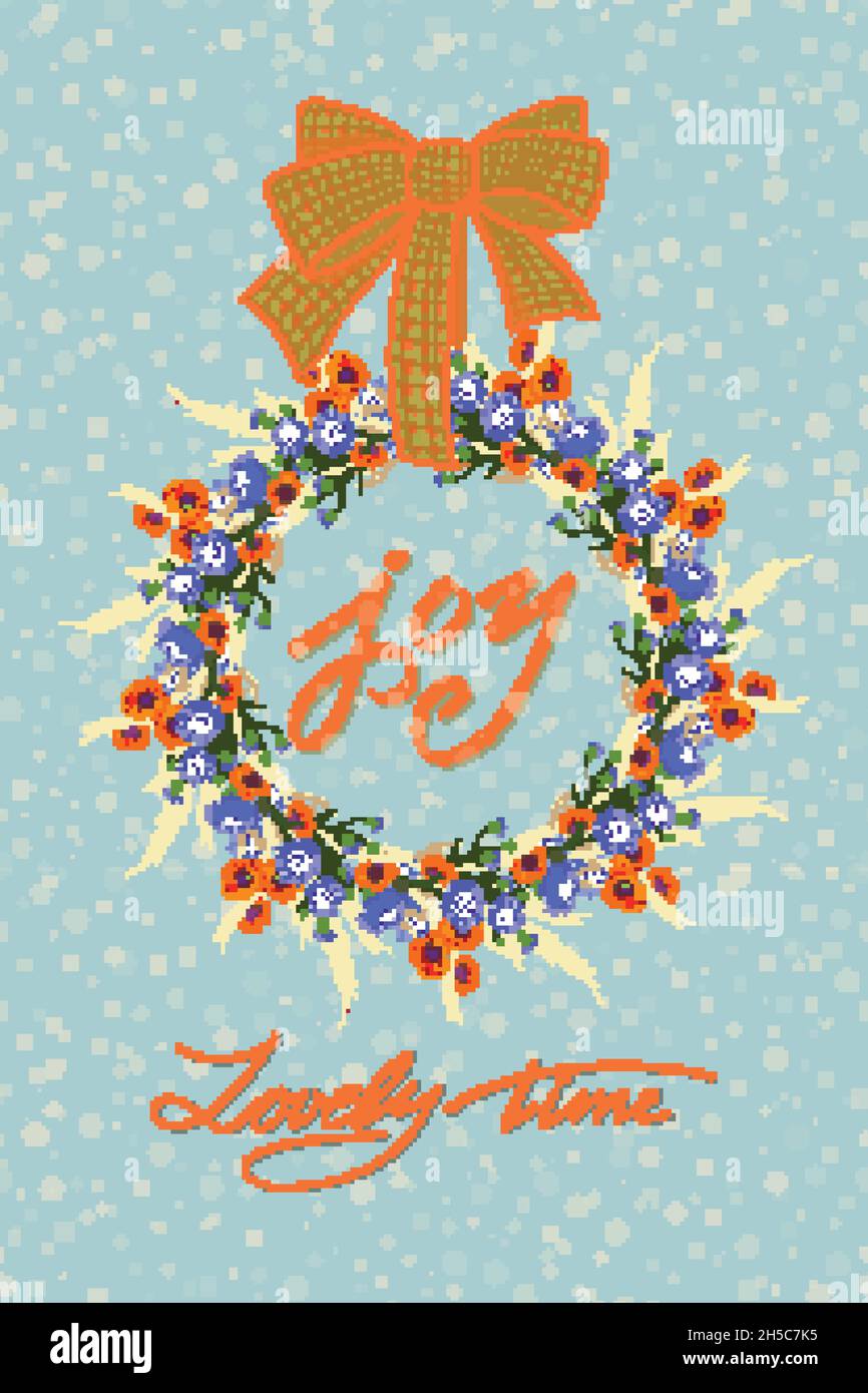 Greeting wedding card with flower wreath Stock Vector Image & Art - Alamy
