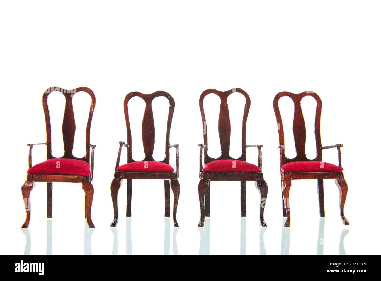 Queen ann style chairs isolated over white background Stock Photo - Alamy