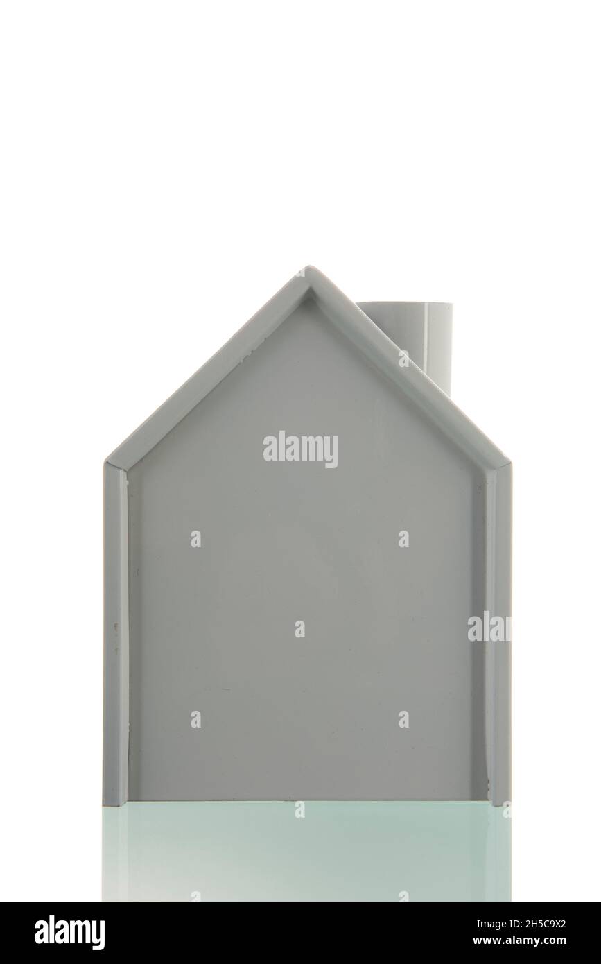 Contour grey house isolated over white background Stock Photo - Alamy