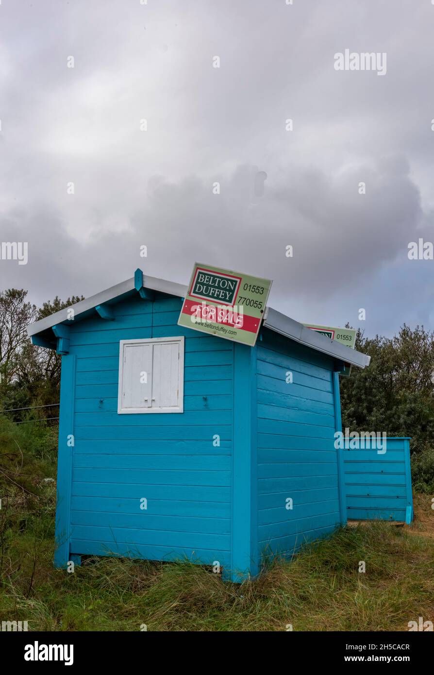 beach hut on the coastline of north norfolk at heacham with for sale