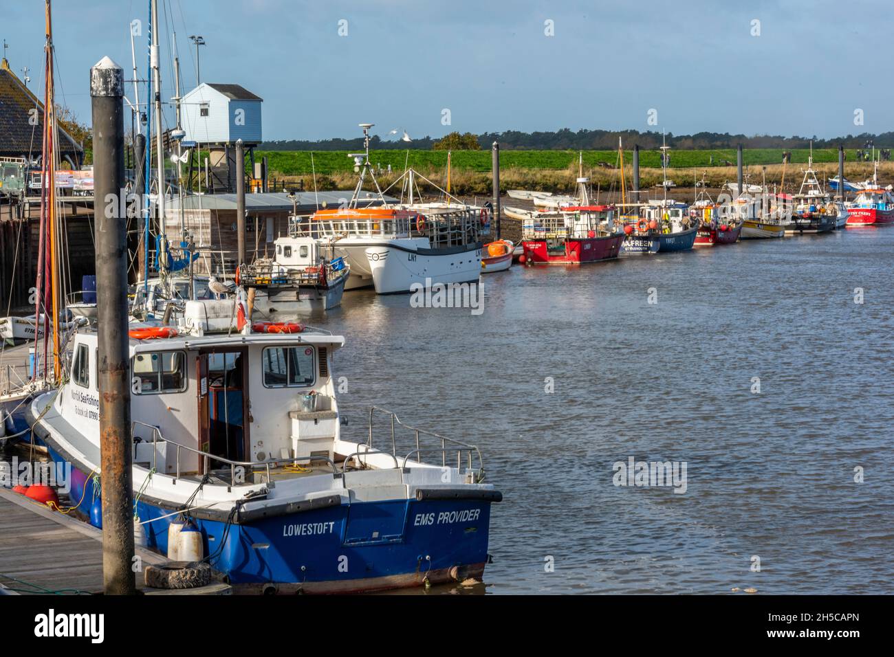 wells next the sea fishing boats and trawlers on the norfolk coast