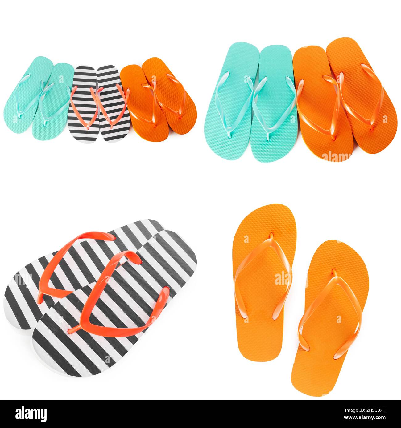 flip flops isolated on white background. Top view Stock Photo - Alamy