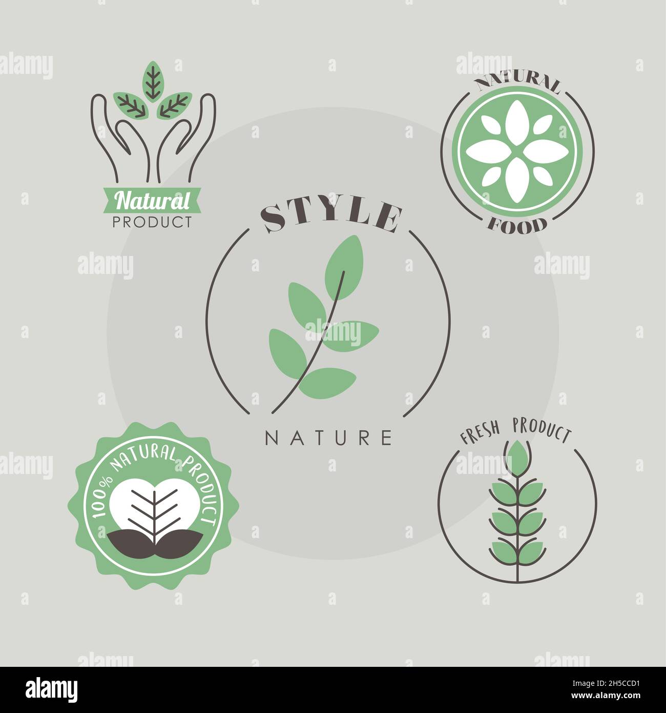 set of five natural labels Stock Vector Image & Art - Alamy