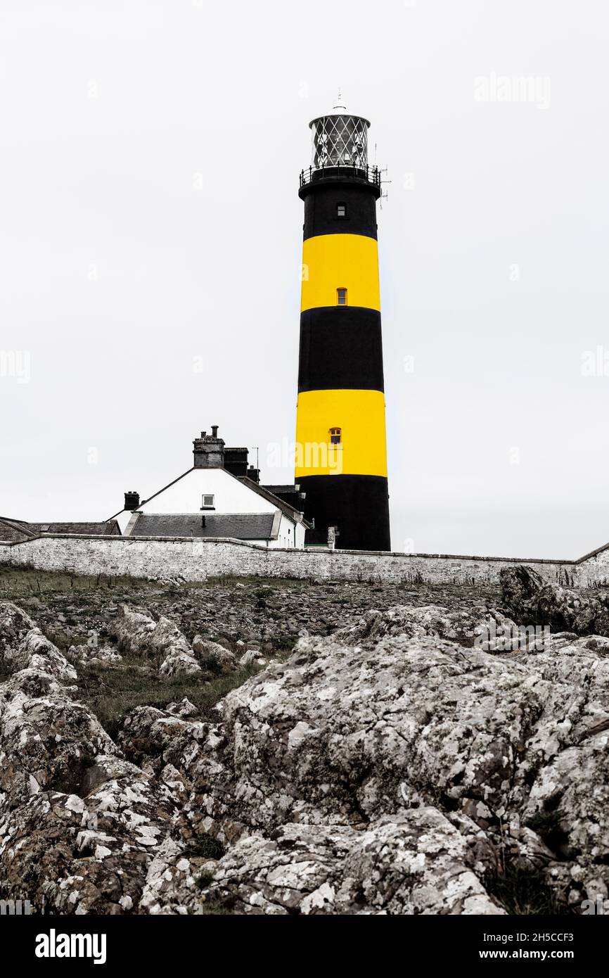 St. John's Point Lighthouse, County Down, Northern Ireland, United Kingdom Stock Photo