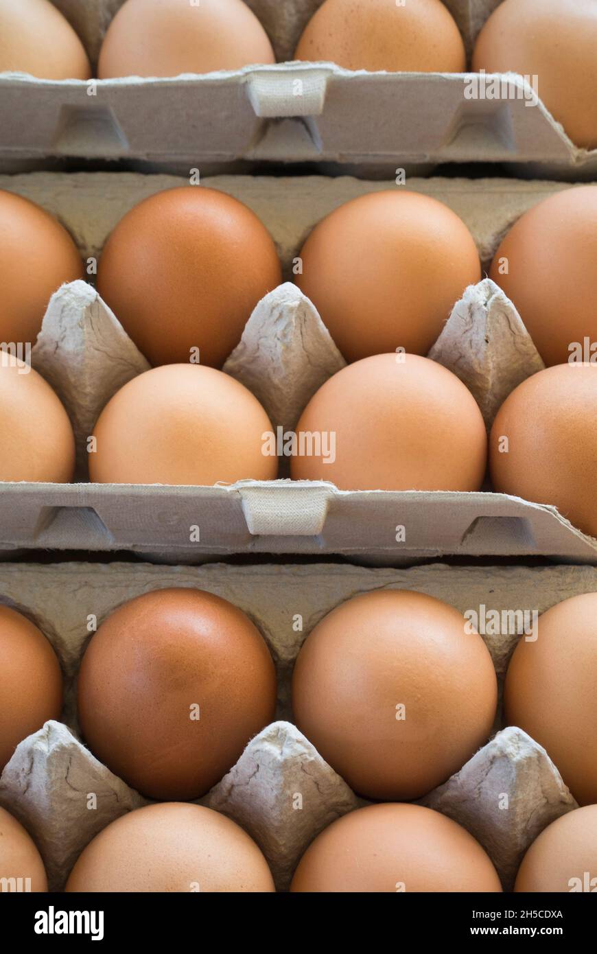 Eggs on Display for Sale Stock Photo