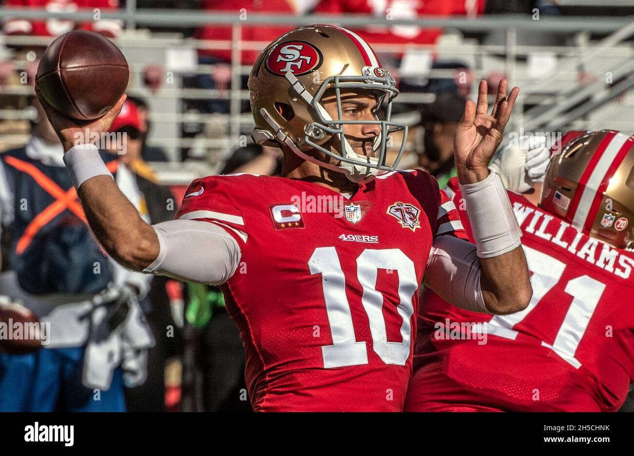 Rams' sack game springs a leak in loss to 49ers, Jimmy Garoppolo – Orange  County Register