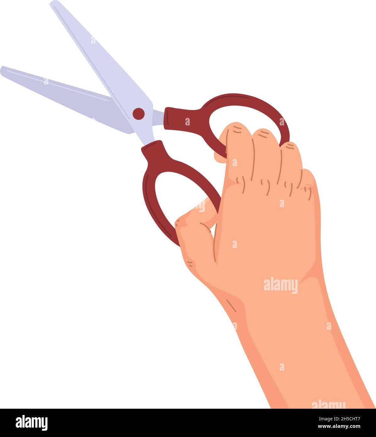 hand with scissors over white Stock Vector Image & Art Alamy