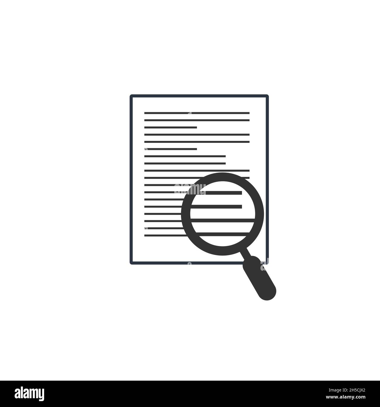 Magnifying glasssearching the document. Finding solution. Right