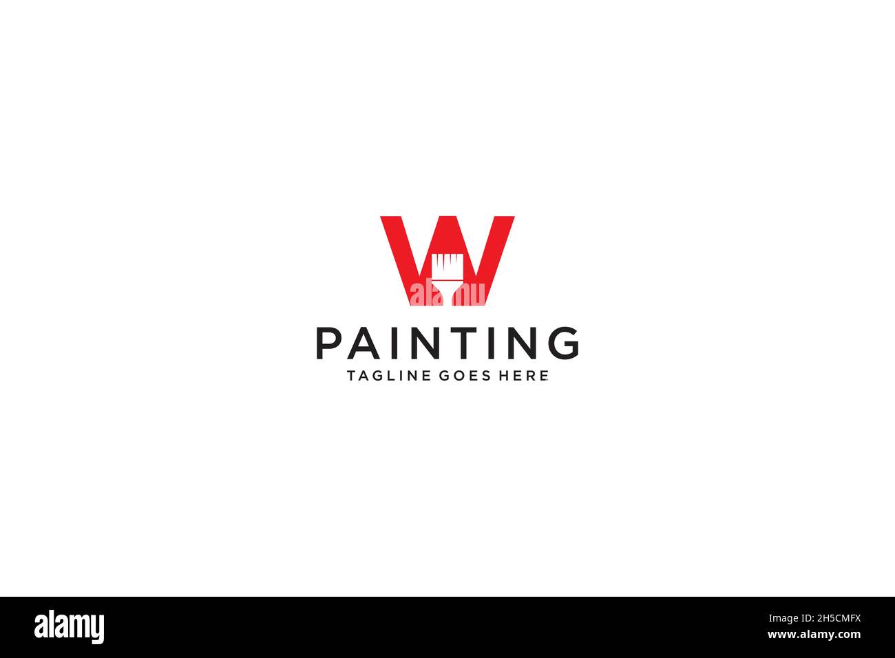 Letter W for paint logo, paint services logo, paint logo Stock Vector