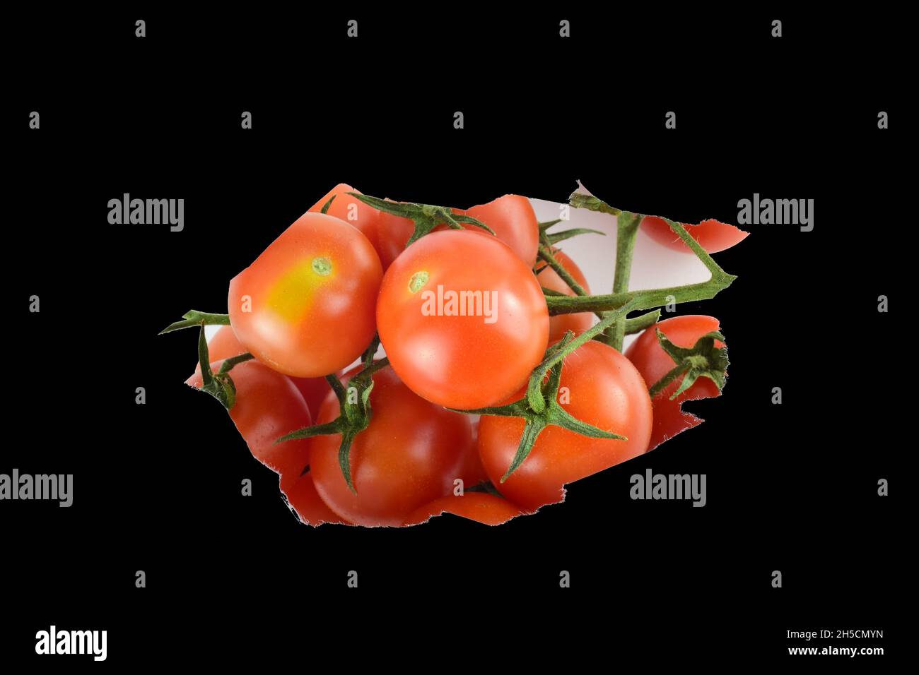 Tomato Ripped Image Torn paper with red tomatoes under it Stock Photo - Alamy