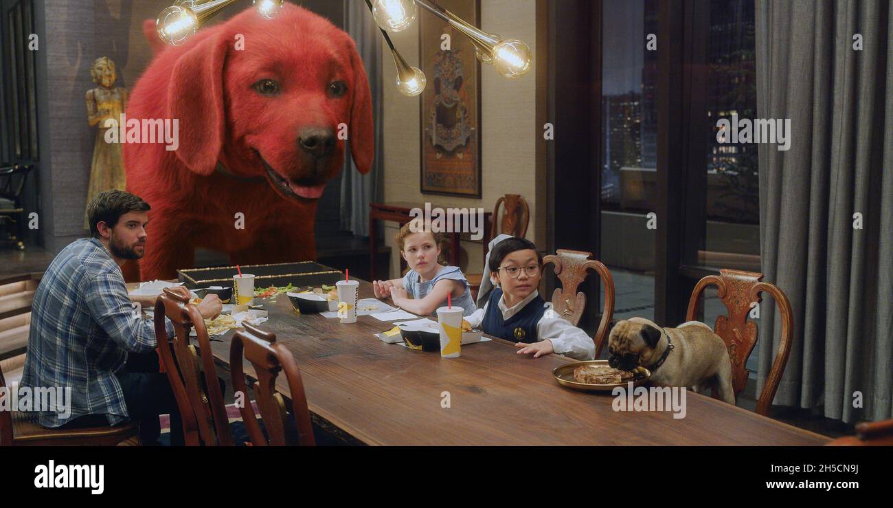 CLIFFORD THE BIG RED DOG, from left: Jack Whitehall, Clifford, Darby ...