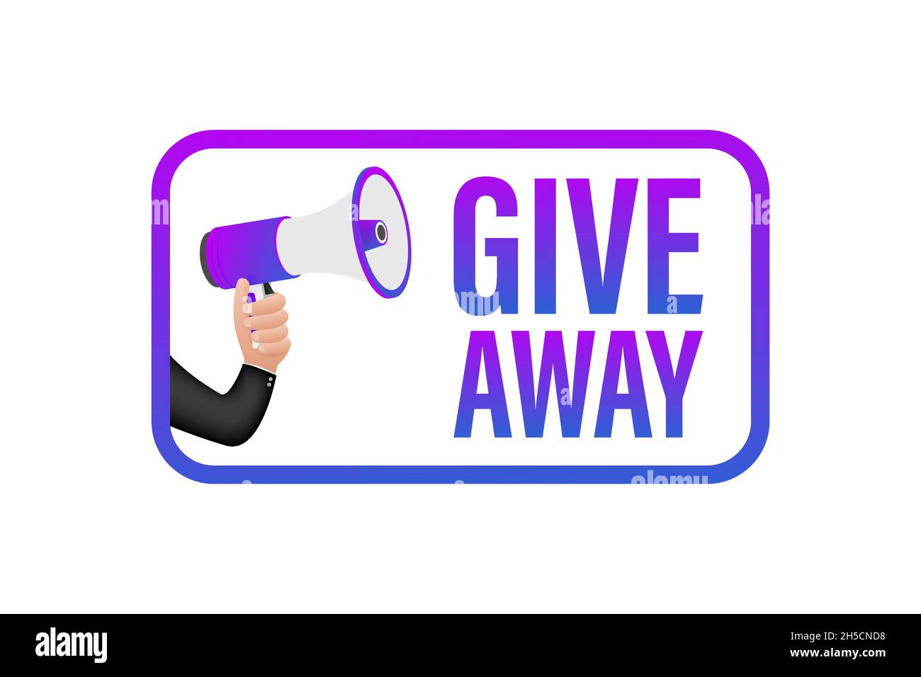 Modern Flat Style Template With Giveaway Megaphone For Banner Design