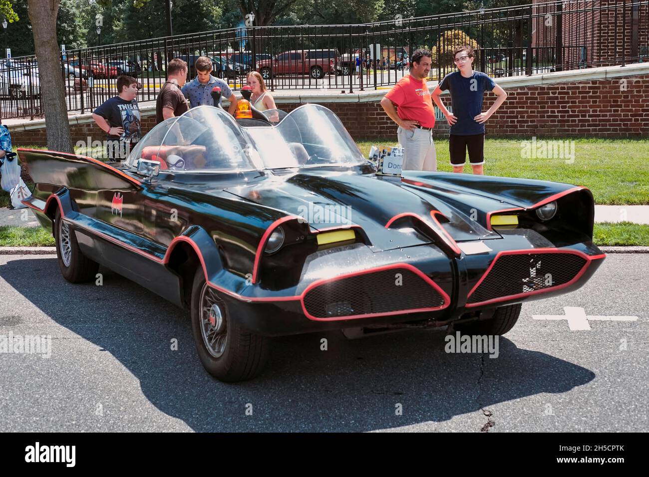 Replica of the 1960s era Batmobile from the television show Batman.  Dover (Delaware) Comic Con 2021. Stock Photo