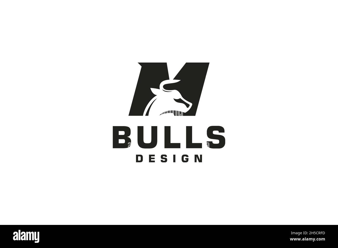 Letter M logo, Bull logo,head bull logo, monogram Logo Design Template Stock Vector