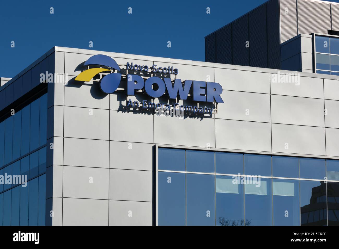 Sign of Head Office of Nova Scotia Power, utility corporation in