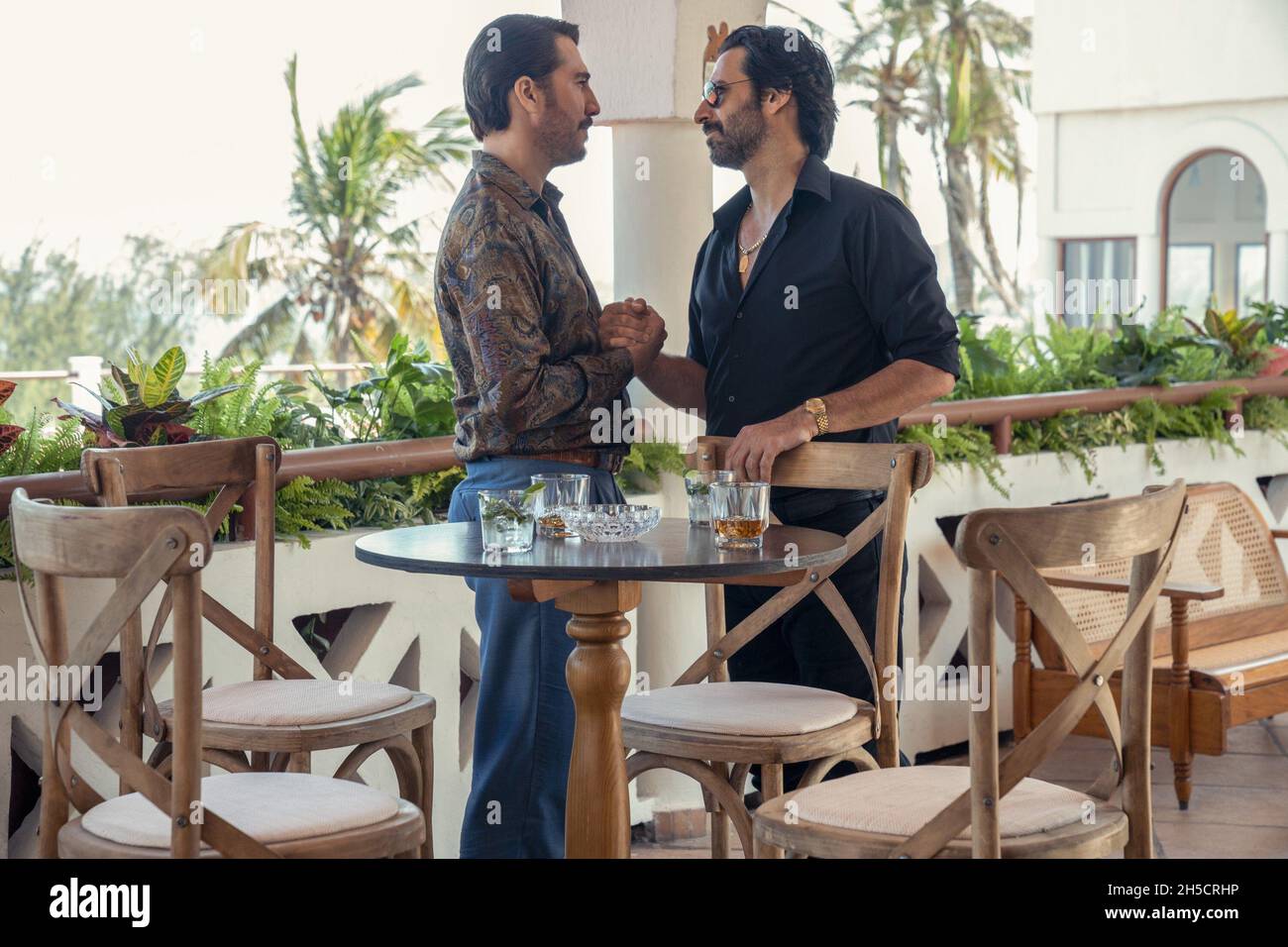 NARCOS MEXICO, from left Alberto Ammann, Jose María Yazpik, (Season 3