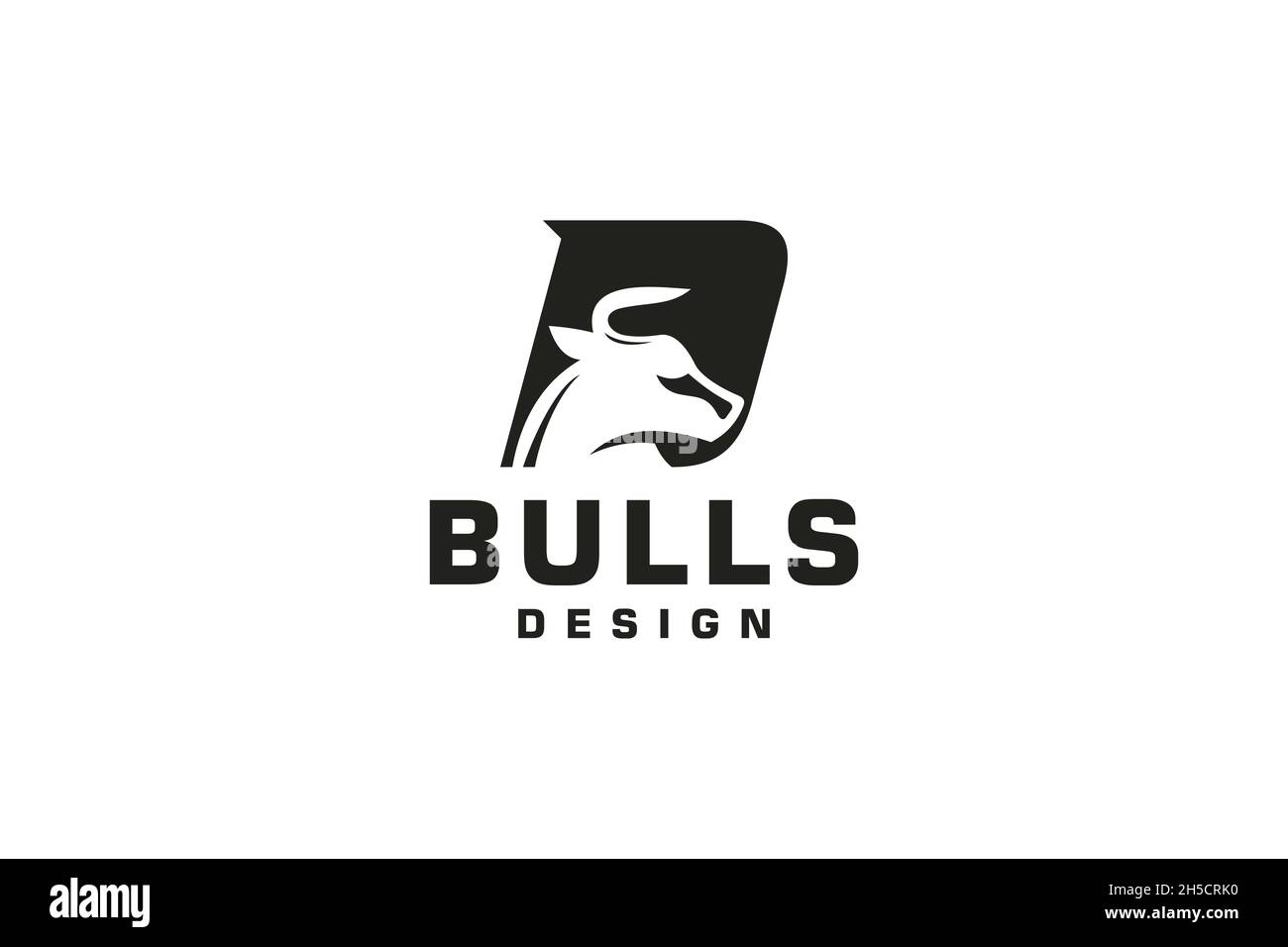 Letter D logo, Bull logo,head bull logo, monogram Logo Design Template Stock Vector