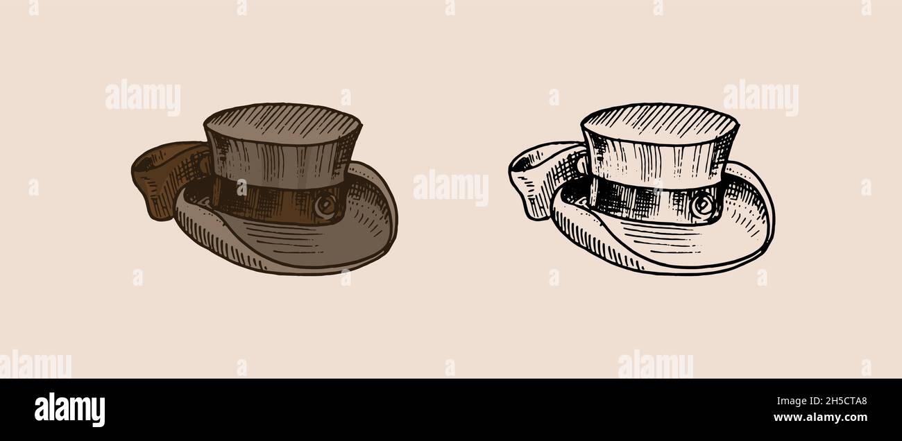 Vintage newsboy Hat. Gatsby for elegant men. Retro fashion. English style. Hand drawn Stock Vector