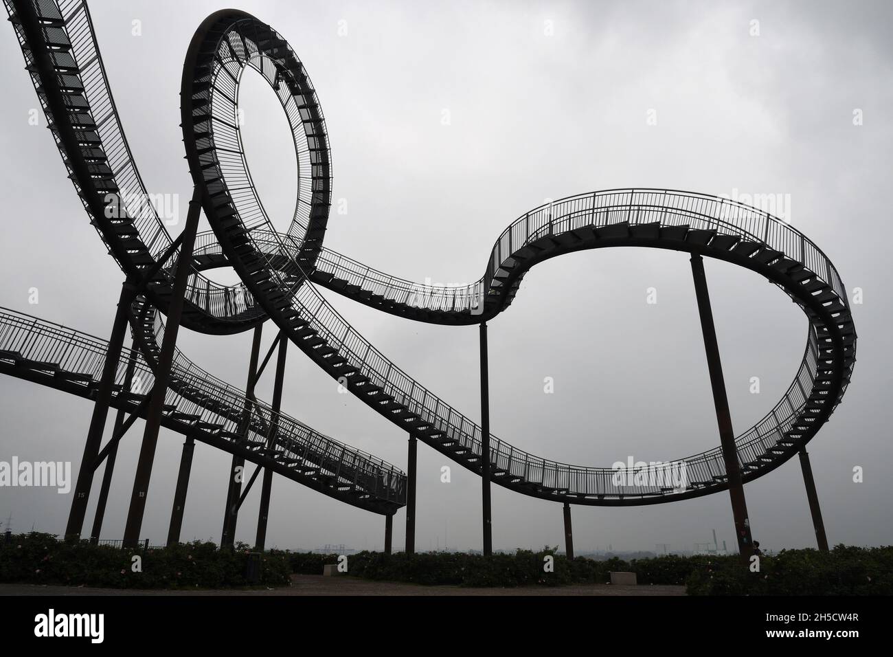 Tiger and Turtle - Magic Mountain, landmark on Heinrich Hildebrand Heights in the Angerpark, Germany, North Rhine-Westphalia, Ruhr Area, Duisburg Stock Photo