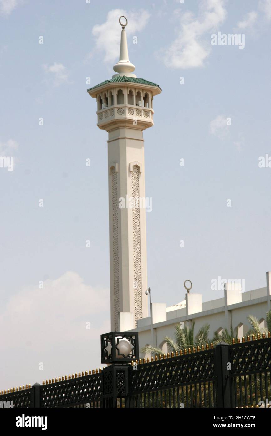 mosque tower in Dubai , United Arab Emirates, Dubai Stock Photo