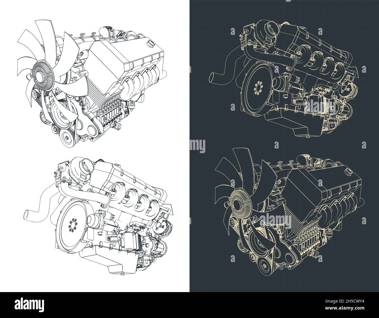 V8 Car Engine Cartoon Illustration Outline: ilustrações stock 177457106