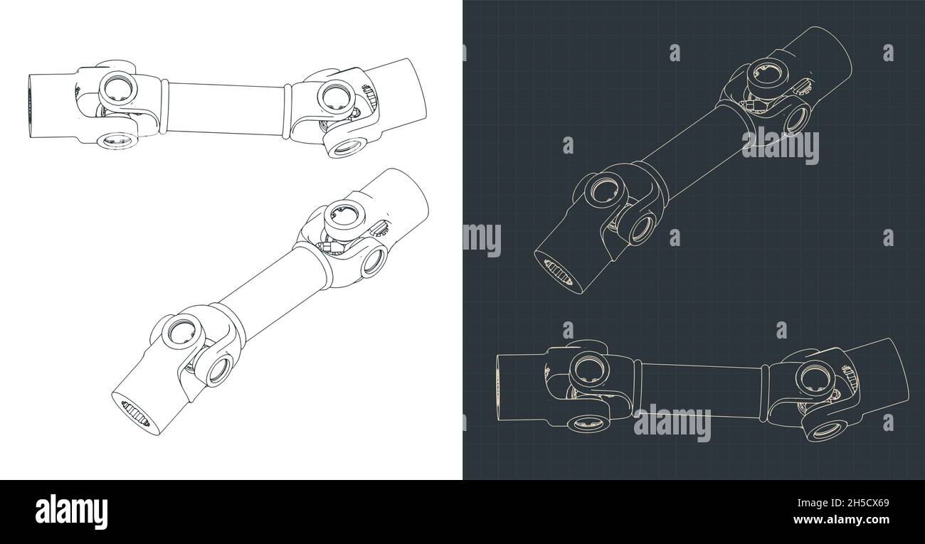 Stylized vector illustration of drawings of universal joint mechanism Stock Vector Image & Art