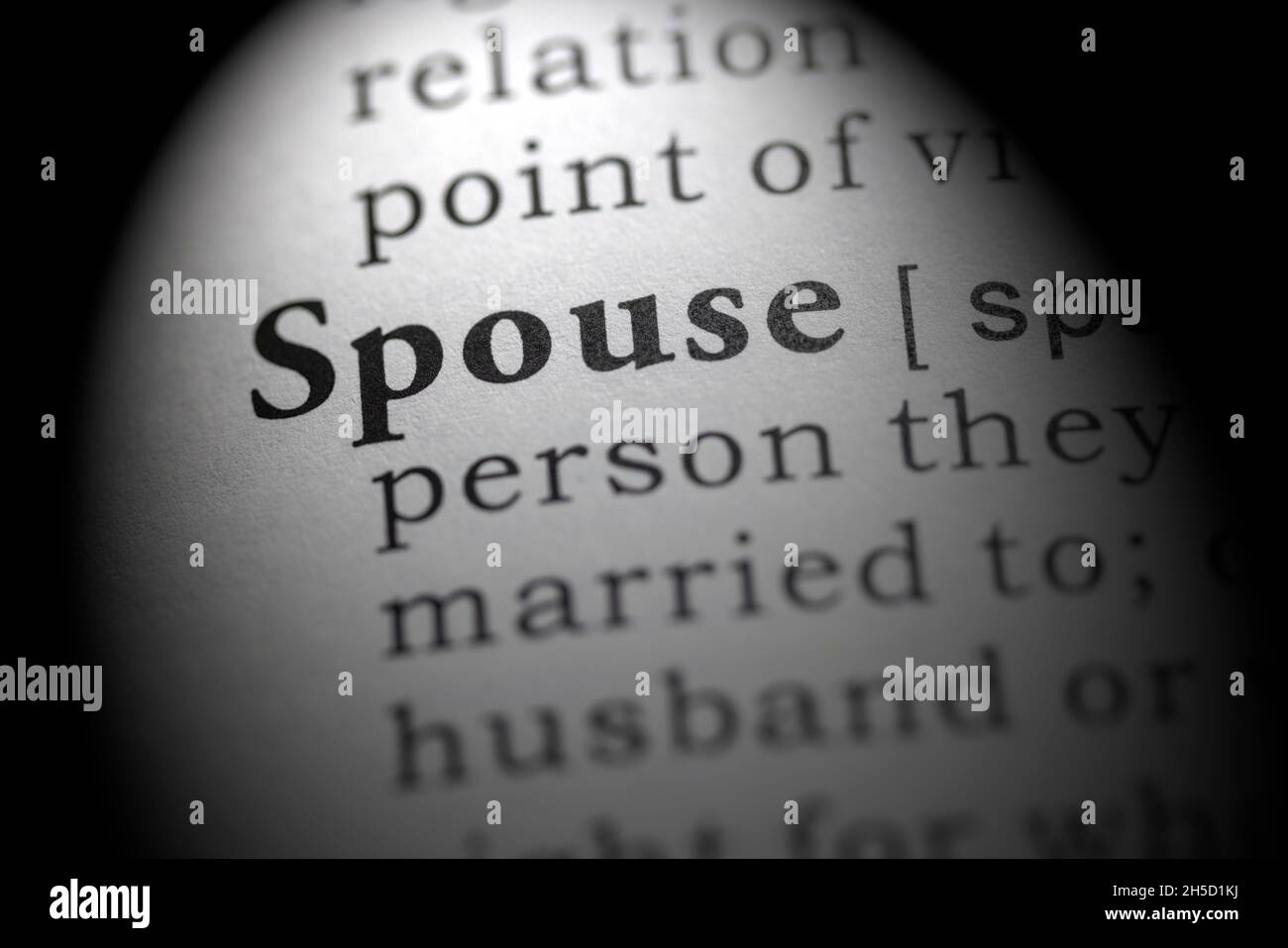 Fake Dictionary word, Dictionary definition of spouse Stock Photo