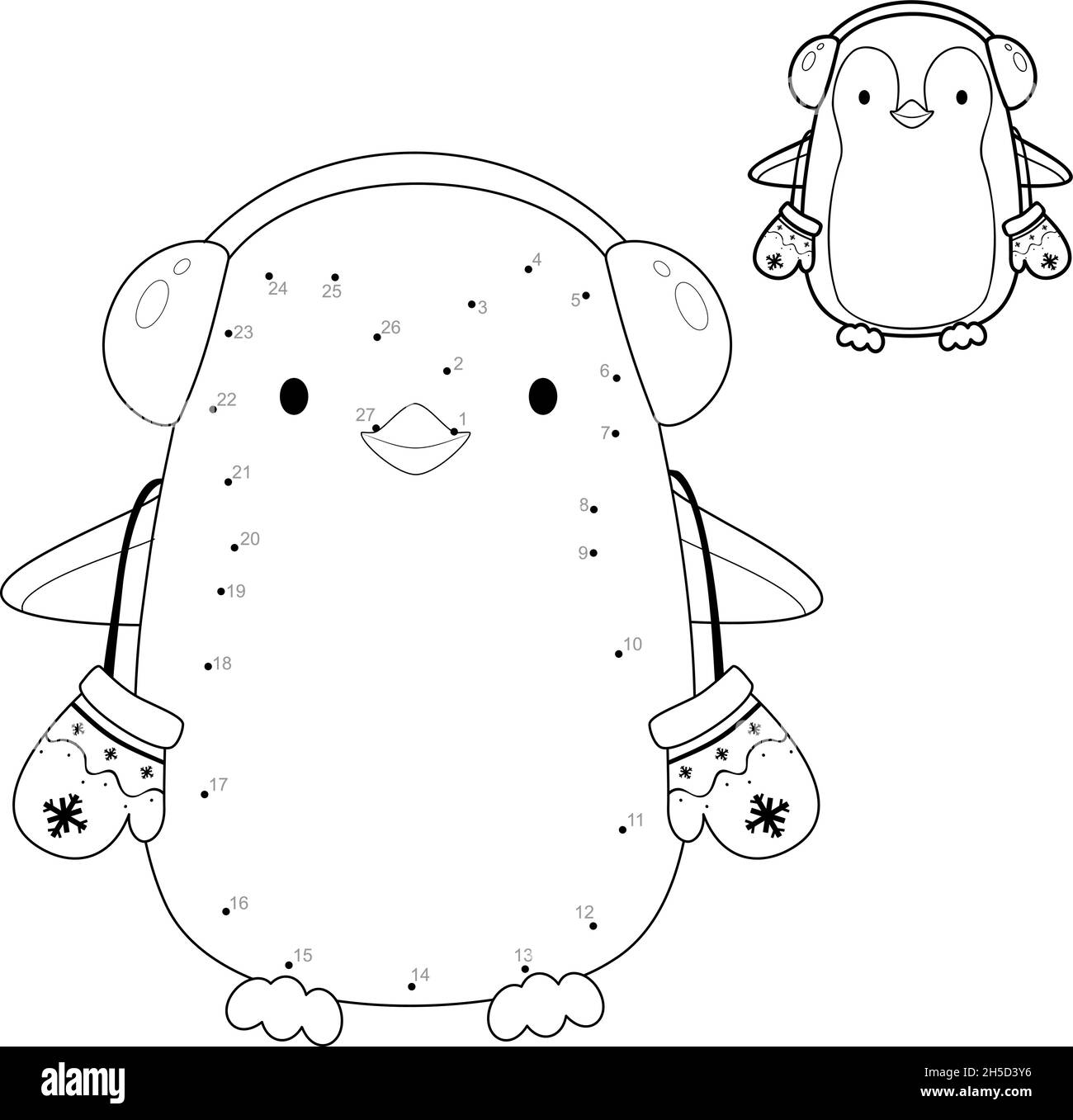 Dot to dot Christmas puzzle for children. Connect dots game. Christmas ...