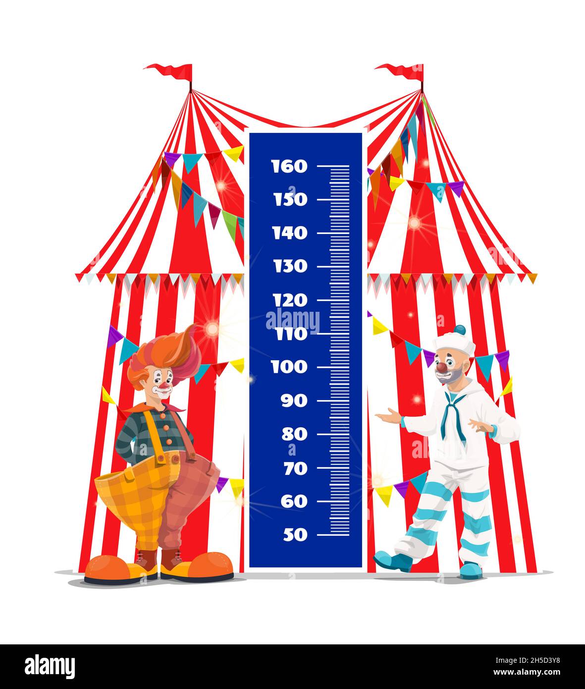 Shapito circus kids height chart, growth measure meter with clowns ...