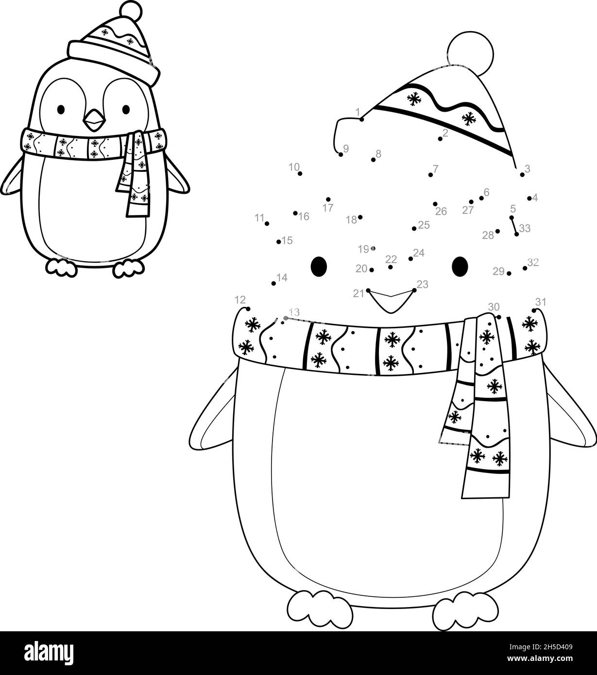Dot to dot Christmas puzzle for children. Connect dots game. Christmas ...