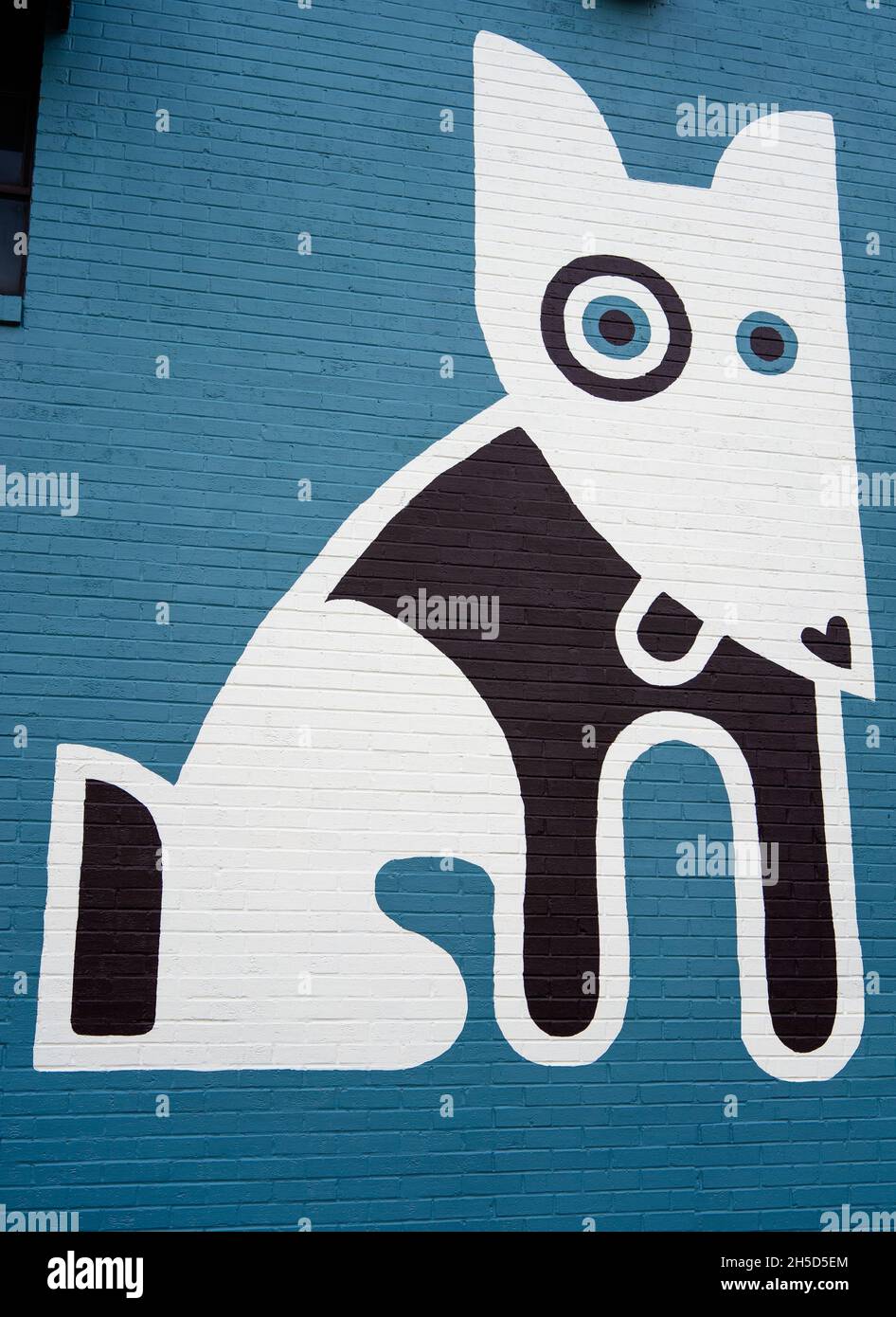 Dog Mural on City Building in Austin Texas Stock Photo