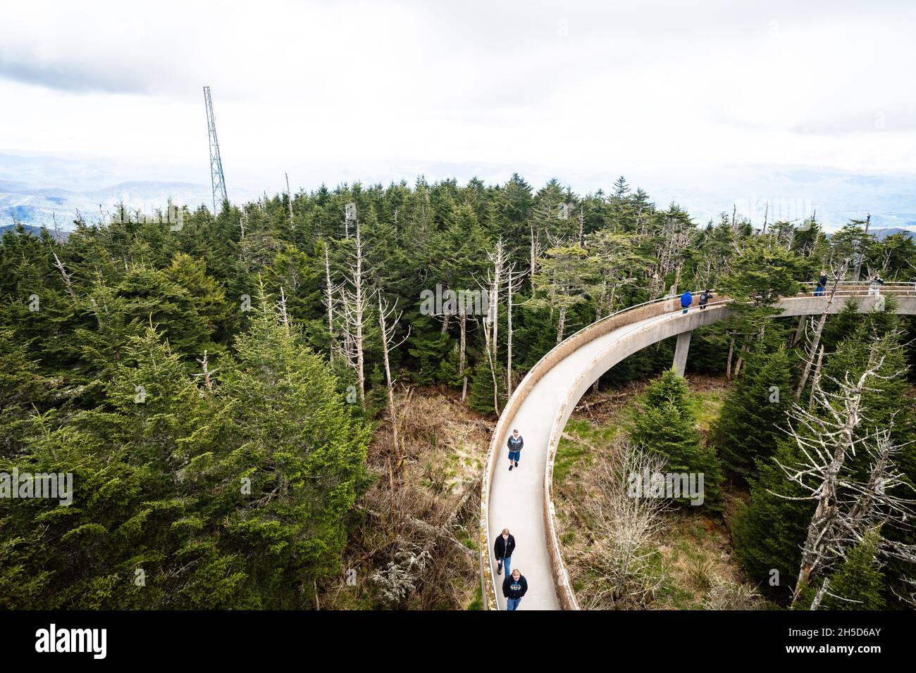 Ramp At Clingmans Dome Observation Tower In Great Smoky Mountains National Par Stock Photo