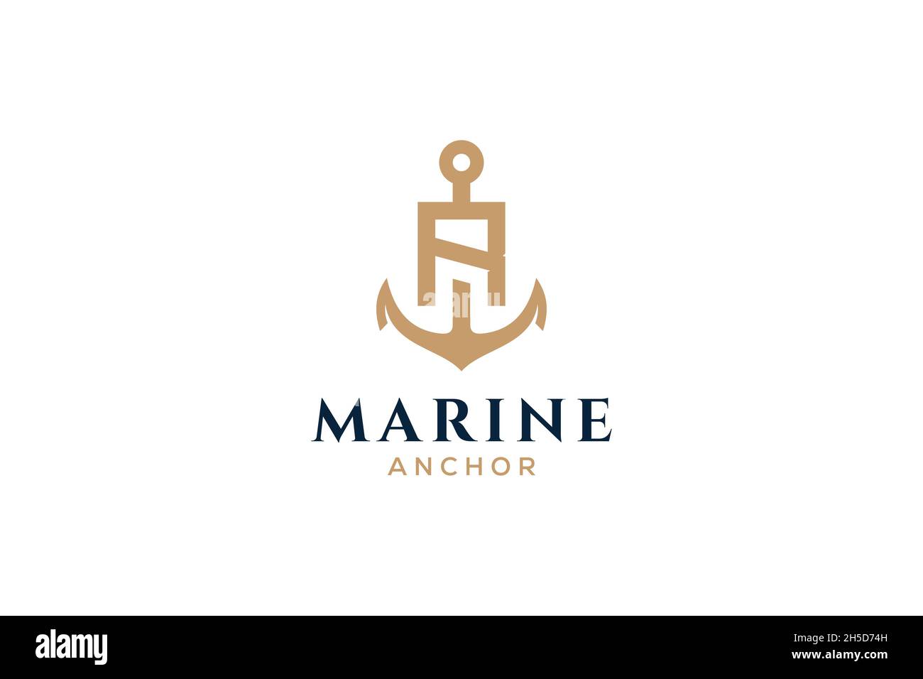 Letter R monogram, Anchor logotype. Logo of yacht club, maritime Stock ...