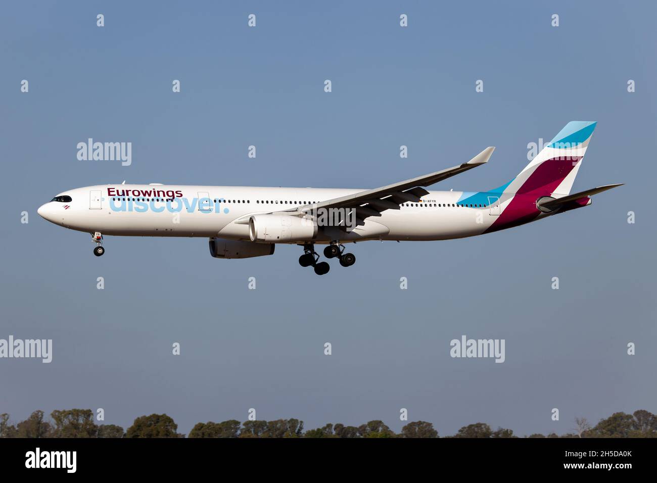Rome, Italy. 05th Sep, 2021. An Eurowings Discover Airbus a330-300 flying on behalf of Air dolomiti lands at Rome fiumicino airport. (Photo by Fabrizio Gandolfo/SOPA Images/Sipa USA) Credit: Sipa USA/Alamy Live News Stock Photo