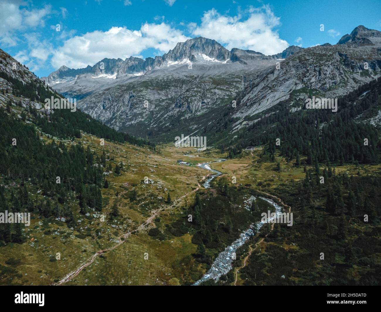 fantastic view on val di fumo and daone lake Stock Photo