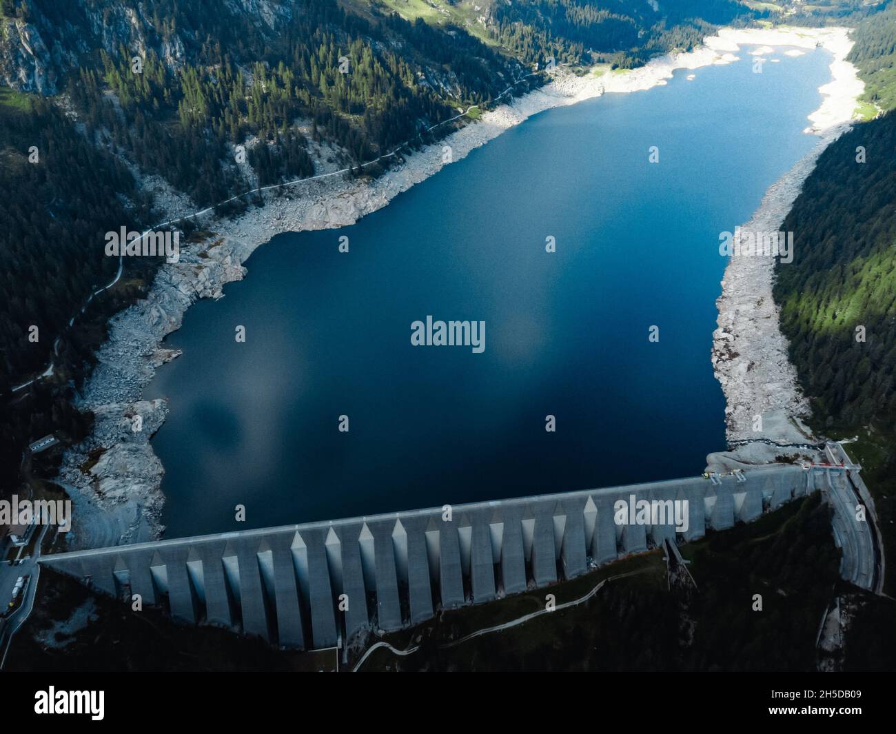 fantastic view on val di fumo and daone lake Stock Photo