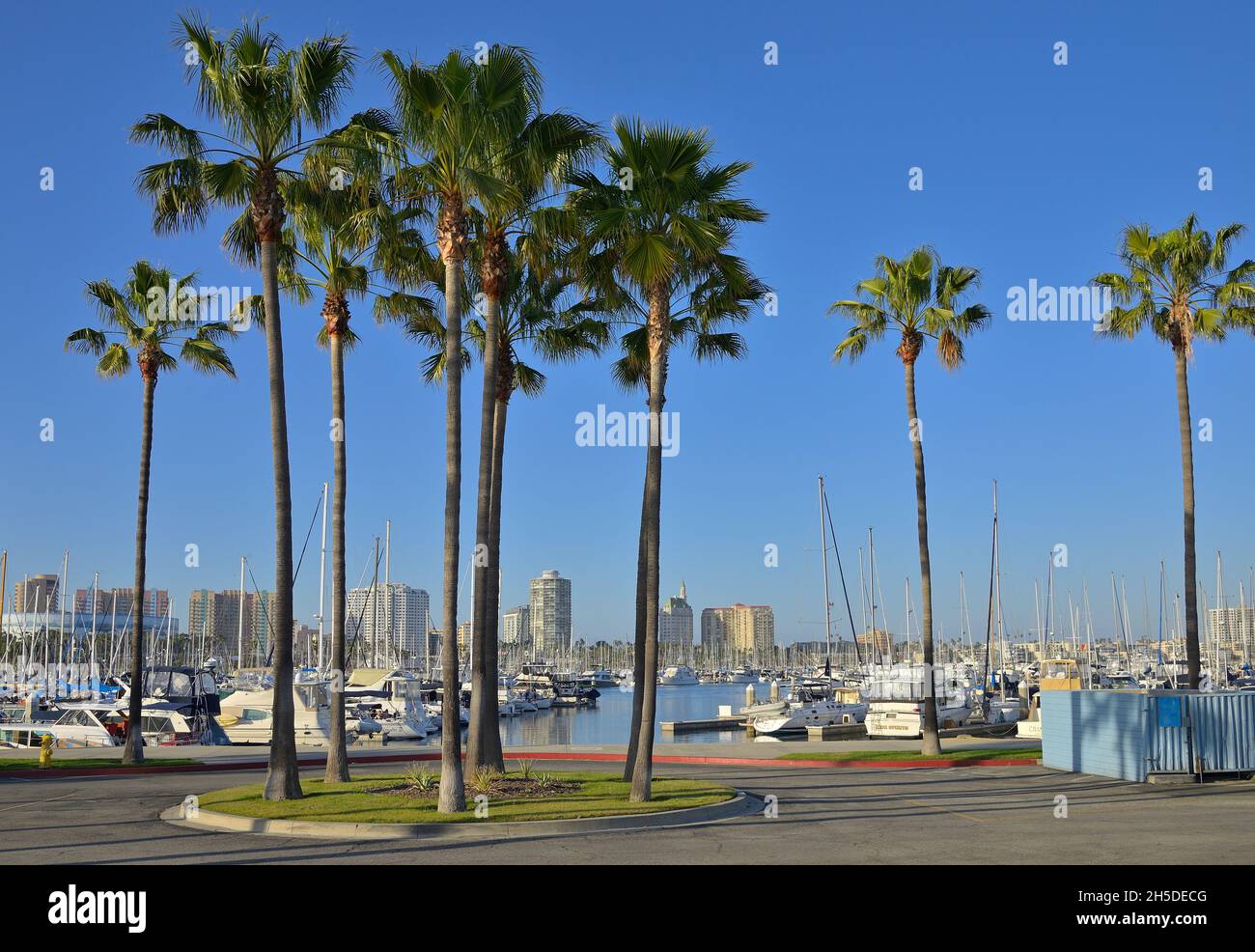 A sunny spring afternoon at the Shoreline Village and Marina, Long