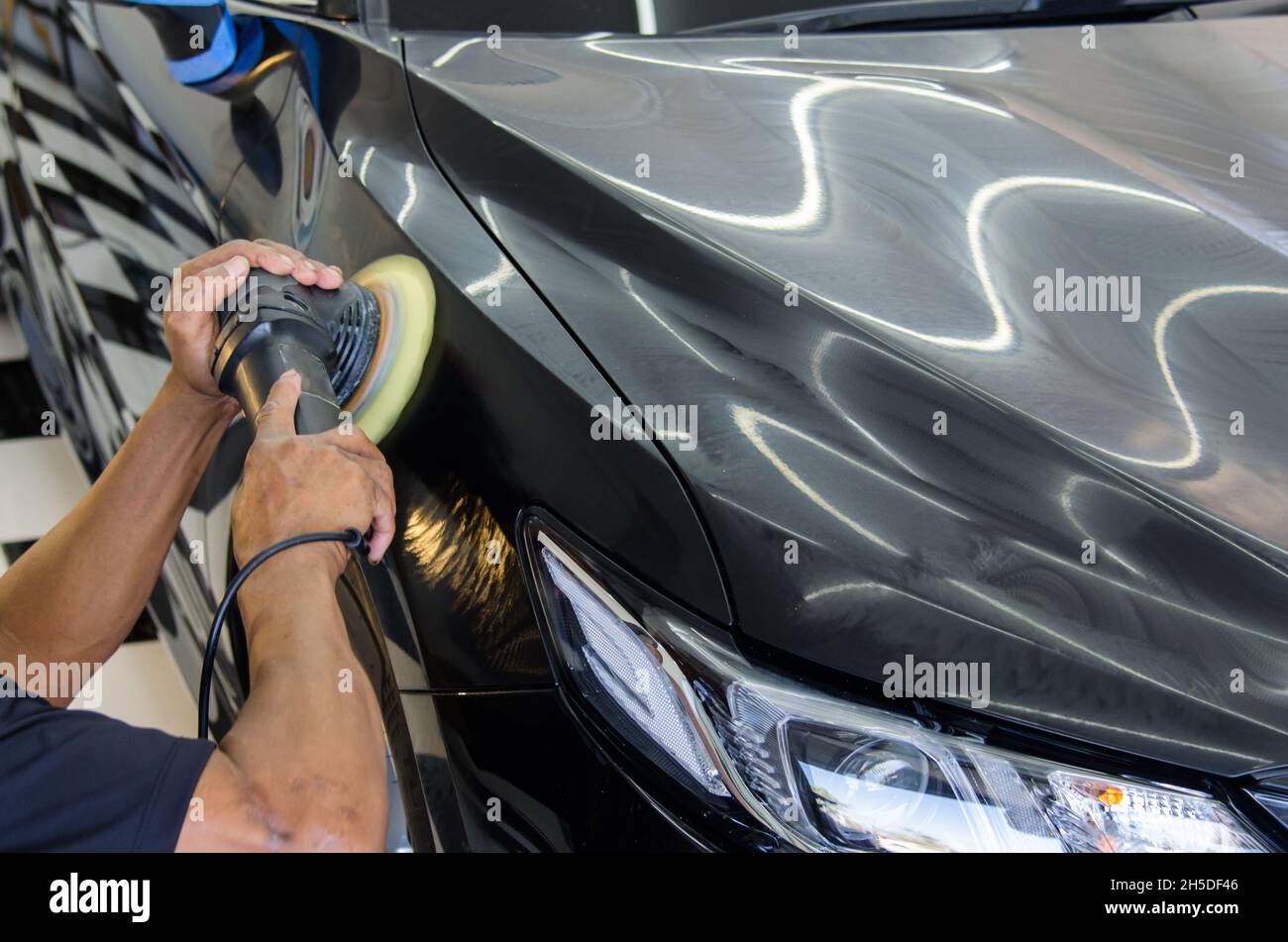 Car detailing.Man hand holding and polish the car Stock Photo Alamy