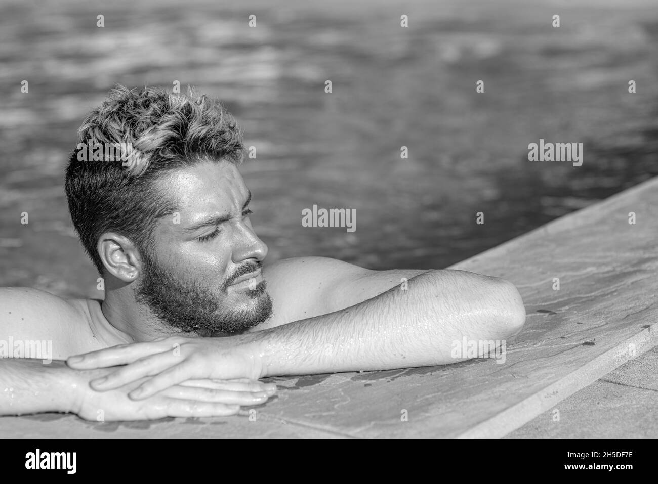 The azure swimming pool Black and White Stock Photos & Images - Alamy